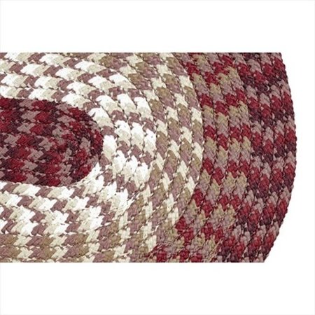 BETTER TRENDS Better Trends BRAL6RBU Alpine Braided Rug; Burgundy - 6 ft. Round BRAL6RBU